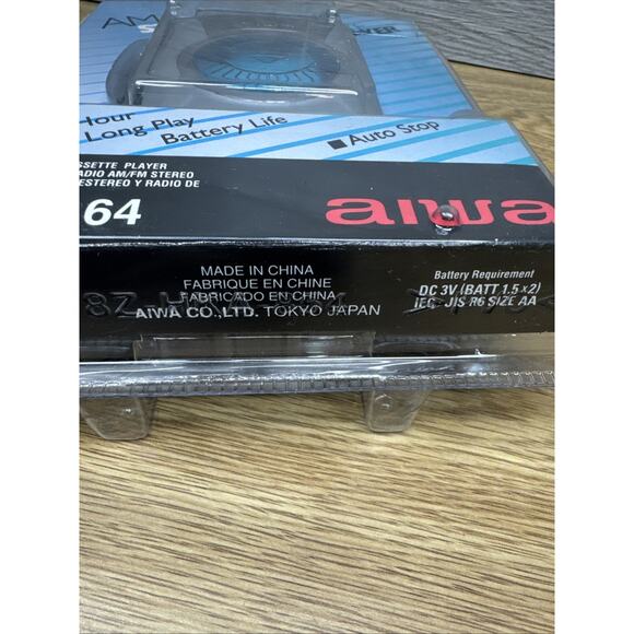 Aiwa Personal AM/FM Radio Cassette Player Headphones HS-TA164 NEW SEALED - Picture 8 of 8